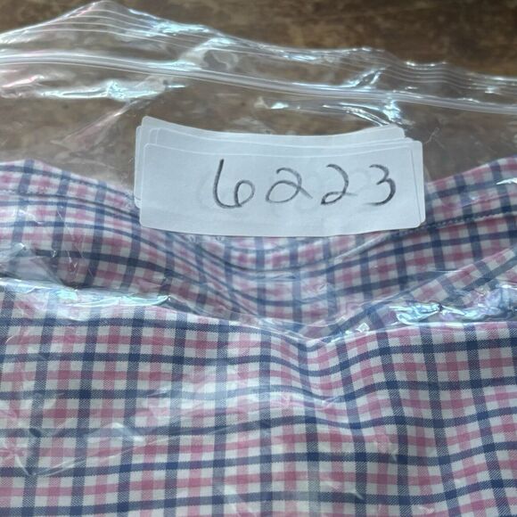 Ralph Lauren Shirt Men Large Button Down Pink Blue Plaid Custom Fit Chest Pocket - Picture 11 of 11